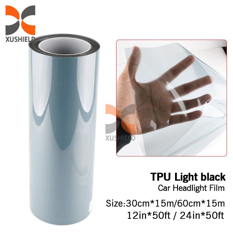 XUSHIELD Wysokiej jakości TPH TPU Farby samochodowe Tint Film Light Czarny dym Czarny ogon Light Farby Tint Film