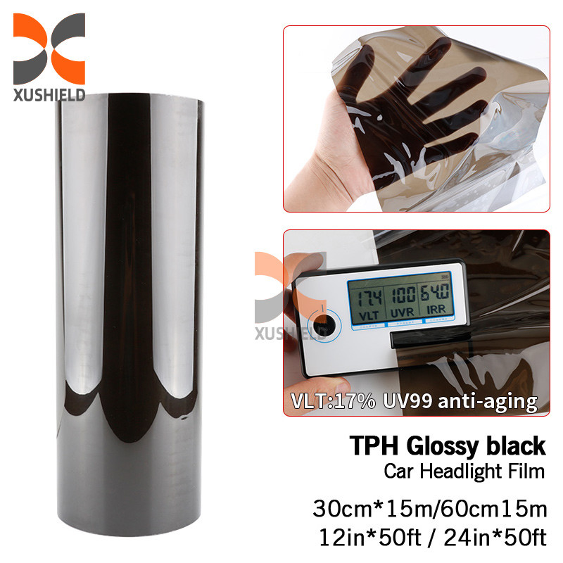 XUSHIELD Wysokiej jakości TPH TPU Farby samochodowe Tint Film Light Czarny dym Czarny ogon Light Farby Tint Film