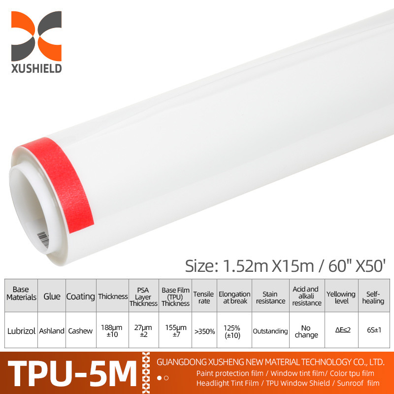 XUSHIELD Producent Wholesale Clear Car Film Samoprzylepny Film Ochronny TPU PPF