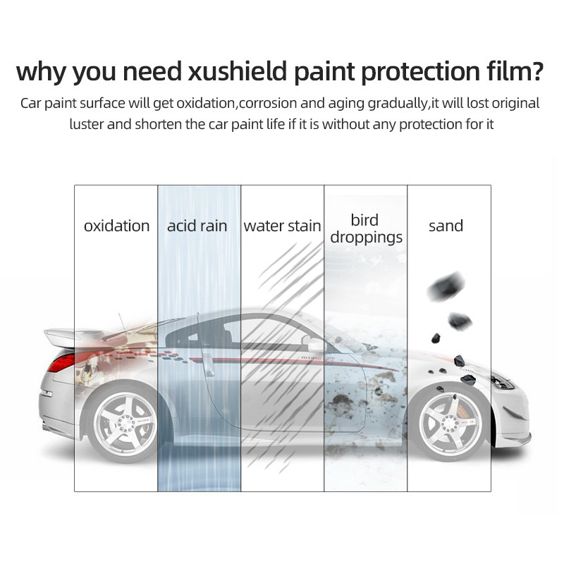 XUSHIELD 10 lat Gwarancja ppf film 7.5Mil 8.5Mil Anty-Cratch naprawę cieplną Jasny nano ceramiczny film ochronny TPU