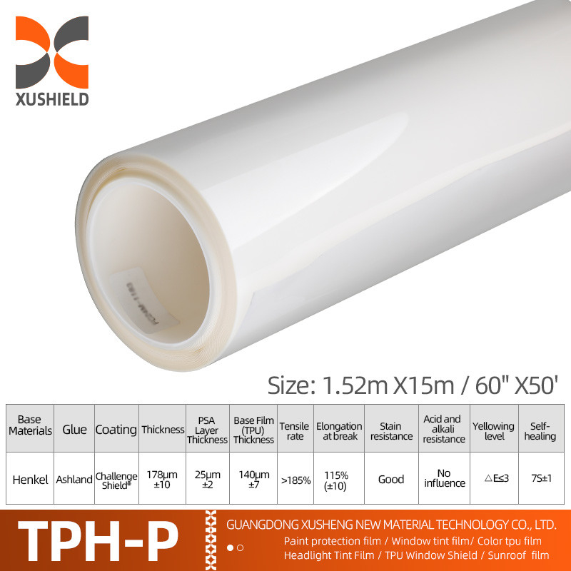 TPH 1.52*15M Wysokiego połysku CLEAR Transparent Adhesive Car Body Paint Protection Ppf Film