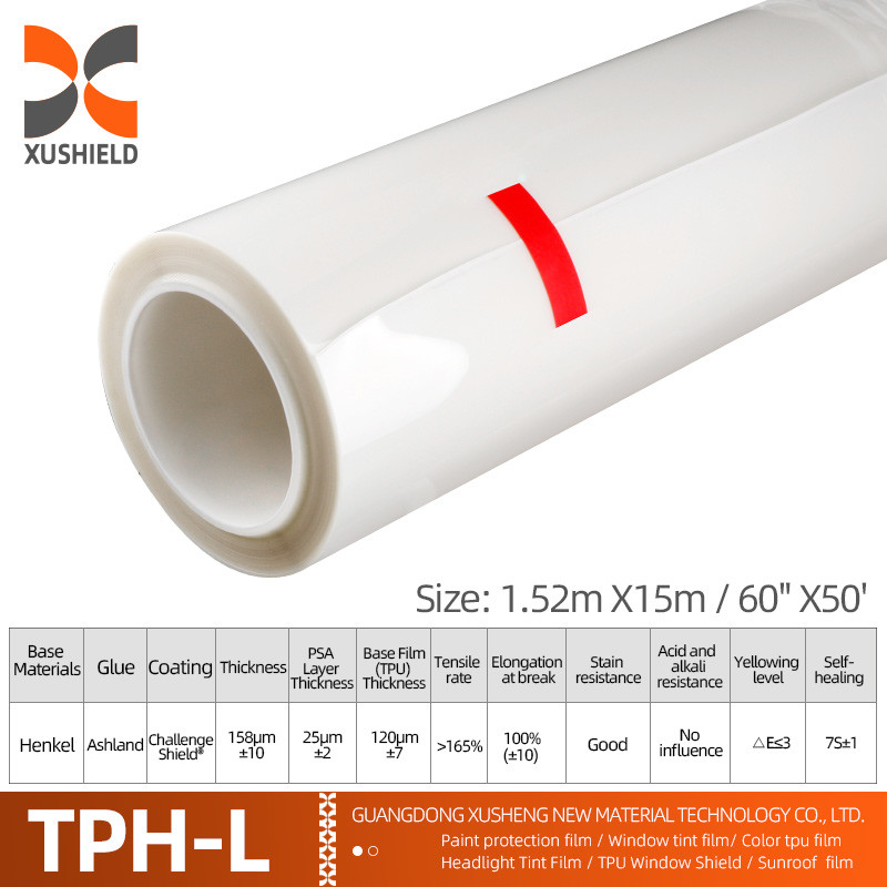 TPH 1.52*15M Wysokiego połysku CLEAR Transparent Adhesive Car Body Paint Protection Ppf Film