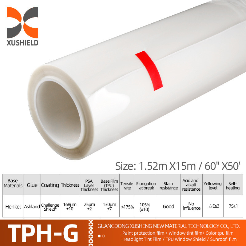 TPH 1.52*15M Wysokiego połysku CLEAR Transparent Adhesive Car Body Paint Protection Ppf Film