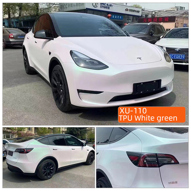TPU Biały zielony 1,52m*15m zielony pomarańczowy szary ciepło samo-leczące się tpu PPF zmiana koloru ppf auto anty drapacze farby samochodowej film ochronny powierzchni