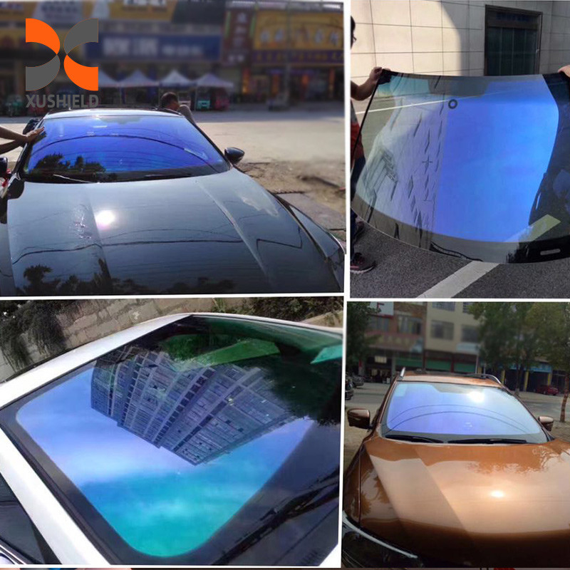 Purple Light Dazzle Color Side Rear Block Color Ppf Most Popular Chameleon Color Changing Window Film For Car Window Tinting