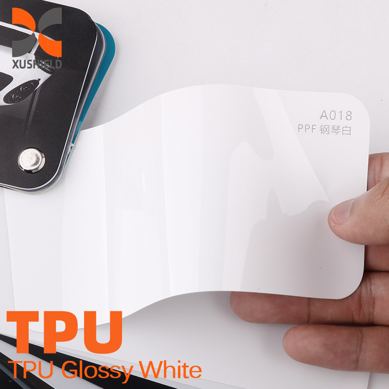 1.52x15m TPU Błyskotliwe białe pęcherzyki winylowe bez opakowania Błyskotliwe niebieskie szare ochrona farby Smart Tint PPF Samochodowy film zmieniający kolor TPU tph PPF kolor